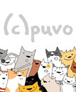 Cartoon: Katzenbande (small) by puvo tagged katze cat bande bunch gang