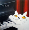 Cartoon: Katzenmusik f. Fortgeschrittene (small) by puvo tagged katze,piano,musik,music,cat,klavier