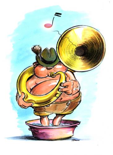 Cartoon: wassermusik (medium) by lowart tagged musik