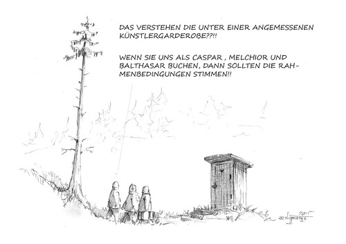 Cartoon: Es Weihnachtet sehr (medium) by Jori Niggemeyer tagged niggemeyer,joricartoon,weihnachten,hl,drei,könige,kosten