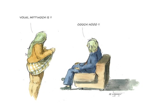 Cartoon: Mittwoch is... (medium) by Jori Niggemeyer tagged miteinander,einladung,interessant,frische,angebot,mittwoch,lustlos,ungeil,eingefahren,alltag,niggemeyer,joricartoon,cartoon