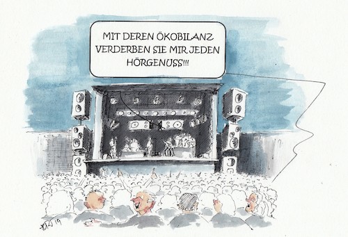 Cartoon: Ökobilanz und Hexenjagd (medium) by Jori Niggemeyer tagged ökologie,naturschutz,ökobilanz,erneuerbare,energien