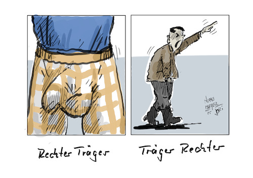 Cartoon: Rechter Träger oder... (medium) by Jori Niggemeyer tagged rechtsträger,rechtsextrem,branntmauer,demo,faschismus,nazisneindanke,demokratie,politik,gegenrechts,parteien,antifa,fckafd,afd,wahl,positivethinking,positivdenken,deutschland,niggemeyer,jori,joricartoon,rechtsträger,rechtsextrem,branntmauer,demo,faschismus,nazisneindanke,demokratie,politik,gegenrechts,parteien,antifa,fckafd,afd,wahl,positivethinking,positivdenken,deutschland,niggemeyer,jori,joricartoon