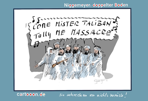 Cartoon: Sie schrecken vor nichts zurück (medium) by Jori Niggemeyer tagged taliban,täuschung,hinterlist,afghanistan,mörder,menschenrechte,frauenrechte,taliban,täuschung,hinterlist,afghanistan,mörder,menschenrechte,frauenrechte