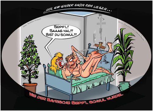 Cartoon: Falling down of Kruzifix (medium) by Egon58 tagged seppl,kruzifix,bett