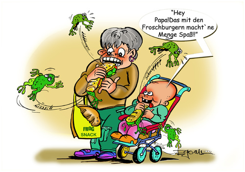 Cartoon: Froschburger (medium) by Egon58 tagged frosch,schenkel,burger