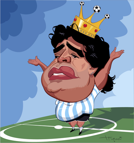 Cartoon: Diego Armando Maradona (medium) by FARTOON NETWORK tagged maradona,armando,diego,football,star,caricature,sport
