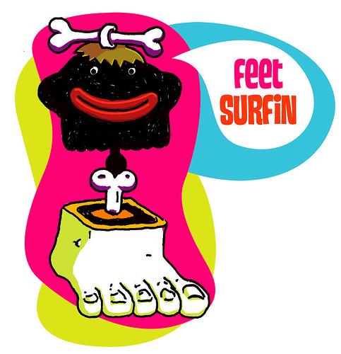 Cartoon: Feet Surfin (medium) by Luciano Drehmer tagged feet,surfinn,dance,culture