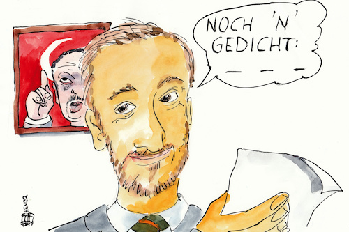 Cartoon: Keine Gedichte mehr (medium) by thomasH tagged böhmermann,gedicht,satire,despot,ankara,istanbul,türkei,verhaftungswelle,diktatur