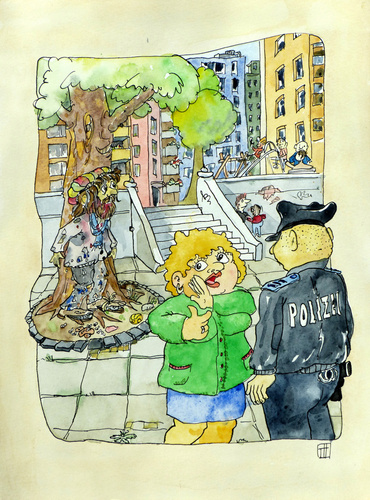 Cartoon: Verdreckter Ermittler (medium) by thomasH tagged ermittler,ermittlung,polizei,verdeckt,verdreckt