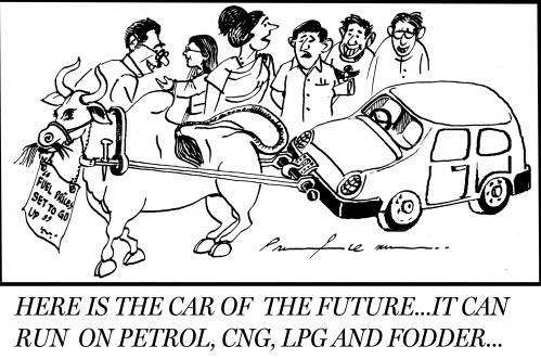 Cartoon: the skyrocketing fuel prices (medium) by dprince tagged car,of,future