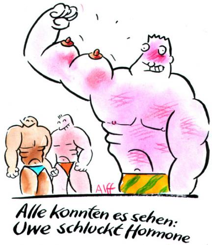 Cartoon: Hormone (medium) by Alff tagged bodybuilding,bodytuning,health,sports,doping,fitness