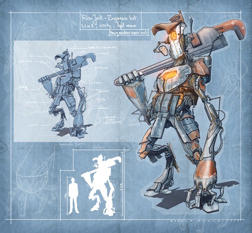 Cartoon: Jack Engineer Unit 37 (medium) by cosminpodar tagged drawing,illustration,robot,concept