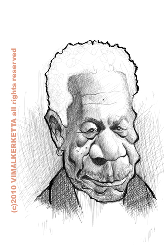 Cartoon: Caricature-Morgan Freeman (medium) by vim_kerk tagged morgan,freeman,caricature