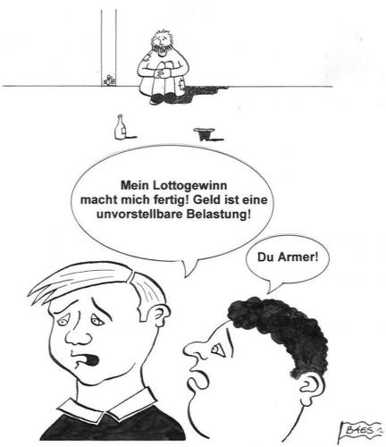 Cartoon: Arme Reiche (medium) by BAES tagged arme,reiche,reichtum,armut,mann,männer,straße,penner,obdachlosigkeit,poor