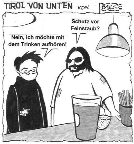 Cartoon: Bargespräch (medium) by BAES tagged comic,mann,männer,penner,obdachlose,armut,kneipe,bar,alkohol,trinker,säufer,feinstaub,bier