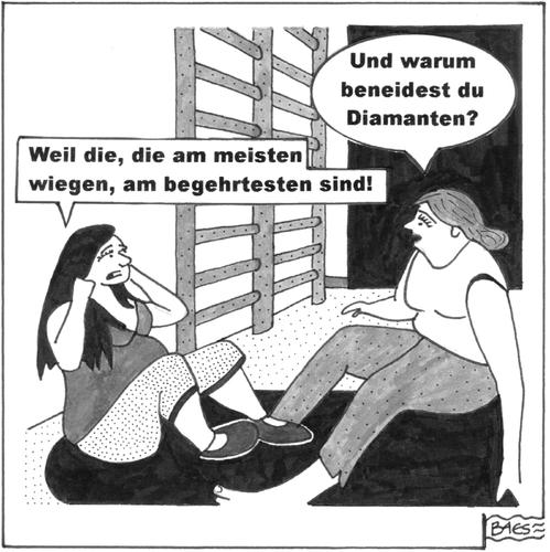 Cartoon: Diamanten (medium) by BAES tagged frau,frauen,schönheit,edelsteine,diamanten,freundinnen,sport,gymnastik,fitness,figur,übergewicht