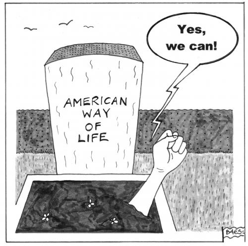 Cartoon: Yes we can (medium) by BAES tagged barack,obama,amerika,america,usa,hope,hoffnung,yes,we,can,präsident,change,grab,grabstein,friedhof,grave,barack obama,usa,amerika,präsident,präsidentschaft,hoffnung,grabstein,friedhof,zukunft,aussichten,motivation,chaos,rettung,barack,obama
