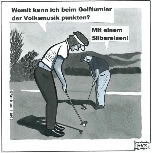 Cartoon: Zwei Golfer (medium) by BAES tagged florian,silbereisen,golf,volksmusik,schlager,musik,sport,florian,silbereisen,golf,volksmusik,schlager,musik,sport