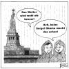 Cartoon: Obama macht das schon (small) by BAES tagged barack,obama,hoffnung,zuversicht,new,york,regen