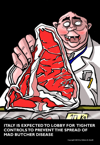 Cartoon: Butcher encephalopathy (medium) by perugino tagged epidemic