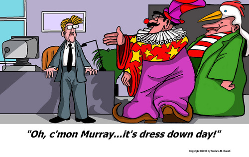 Cartoon: Dress Down Day (medium) by perugino tagged work,office,bureaucracy,corporation,employment