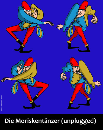 Cartoon: Moriskentänzer (medium) by perugino tagged dance,ballet,theater,tanz,tanzen,ballet,kultur,erasmus grasser,moriskentänzer,gotik,erasmus,grasser