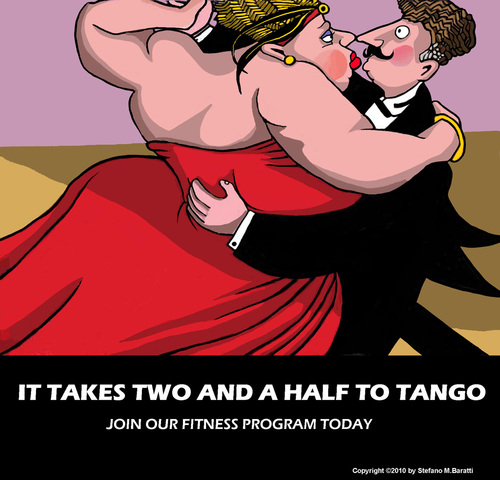 Cartoon: Tango (medium) by perugino tagged gym,fitness,dance,tango