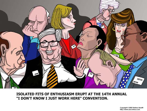Cartoon: The Convention (medium) by perugino tagged work,office,bureaucracy,corporation,employment