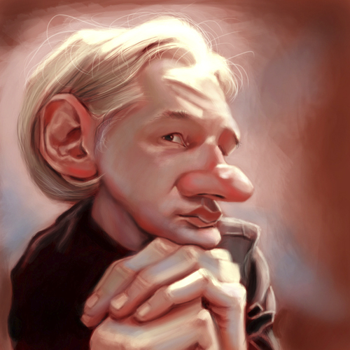 Cartoon: Julian Assange (medium) by doodleart tagged julian,assange,caricature