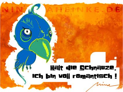 Cartoon: Romantik (medium) by Nina Heinke tagged nina,heinke,animal,bird,tier,crazy,funny,vogel,parrot,papagei,