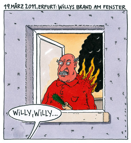 Cartoon: 41 jahre danach (medium) by Andreas Prüstel tagged brand,erfurt,willybrandt,staatsbesuch,ddr,1970,brand,erfurt,willy brandt,staatsbesuch,ddr,1970,willy,brandt