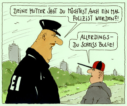 Cartoon: beruflich (medium) by Andreas Prüstel tagged beruf,berufswunsch,polizei,polizist,bulle,cartoon,karikatur,andreas,pruestel,beruf,berufswunsch,polizei,polizist,bulle,cartoon,karikatur,andreas,pruestel