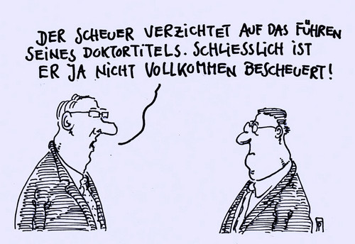 Cartoon: csu scheuer (medium) by Andreas Prüstel tagged csu,generalsekretär,scheuer,doktortitel,bescheuert,cartoon,karikatur,andreas,pruestel