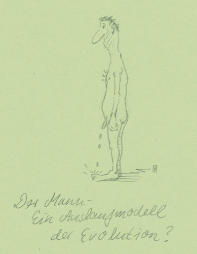 Cartoon: der mann (medium) by Andreas Prüstel tagged mann,geschlecht,auslaufmodell,evolution,cartoon,carikatur,andreas,pruestel