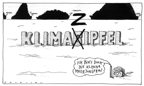 Cartoon: finaaalee... (medium) by Andreas Prüstel tagged weltklimagipfel,kopenhagen,weltklimagipfel,kopenhagen,umwelt,natur,globale erwärmung,gipfel,klima,klimawandel,globale,erwärmung