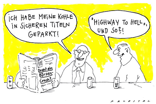 Cartoon: ganz sicher (medium) by Andreas Prüstel tagged börse,börsencrash,anleger,börse,anleger