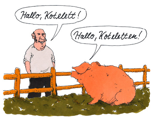 Cartoon: gut gegeben (medium) by Andreas Prüstel tagged dialog,schwein,kotelett,koteletten,cartoon,karikatur,andreas,pruestel,dialog,schwein,kotelett,koteletten,cartoon,karikatur,andreas,pruestel