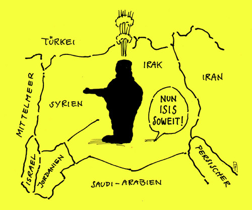 Cartoon: ISIS (medium) by Andreas Prüstel tagged irak,dschihadisten,terror,iran,syrien,jordanien,israel,türkei,flächenbrand,naher,osten,cartoon,karikatur,andreas,pruestel,irak,dschihadisten,terror,iran,syrien,jordanien,israel,türkei,flächenbrand,naher,osten,cartoon,karikatur,andreas,pruestel
