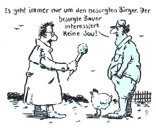 Cartoon: keine sau (medium) by Andreas Prüstel tagged besorgte,bürger,bauern,cartoon,karikatur,andreas,pruestel,besorgte,bürger,bauern,cartoon,karikatur,andreas,pruestel