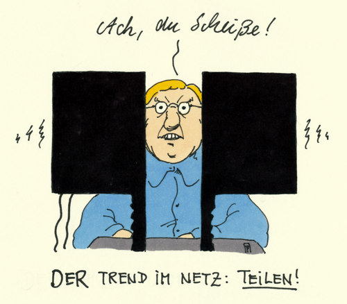 Cartoon: netztrend (medium) by Andreas Prüstel tagged internet,trend,teilen,cebit,cartoon,karikatur,internet,trend,teilen,cebit,cartoon,karikatur