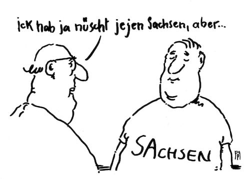 Cartoon: nüscht jejen (medium) by Andreas Prüstel tagged ostdeutschland,sachsen,rechtsradikalismus,cartoon,karikatur,andreas,pruestel,ostdeutschland,sachsen,rechtsradikalismus,cartoon,karikatur,andreas,pruestel