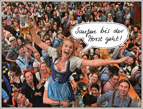 Cartoon: oktoberfest (medium) by Andreas Prüstel tagged münchen,oktuberfest,seehofer,csu,cartoon,collage,andreas,pruestel