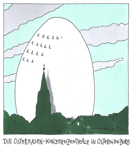 Cartoon: osternienburg (medium) by Andreas Prüstel tagged ostern,osternienburg,osterhase,ostern,osternienburg,osterhase,ei,eier