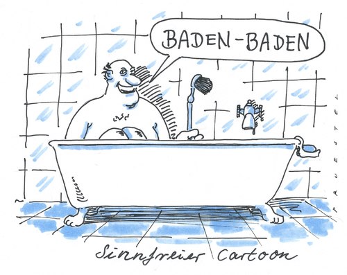 Cartoon: o.t. (medium) by Andreas Prüstel tagged wanne,bad,badenbaden,wanne,bad,badewanne,baden