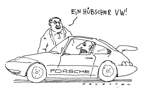 Cartoon: porsche (medium) by Andreas Prüstel tagged luxus,statussymbol,sportwagen,übernahme,volkswagen,porsche,porsche,volkswagen,sportwagen,statussymbol,luxus