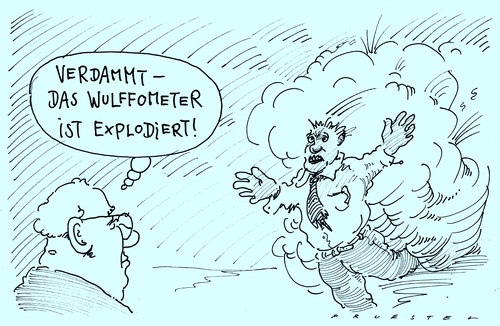 Cartoon: präsidentenmessung (medium) by Andreas Prüstel tagged bundespräsident,wulff,bundespräsident,wulff