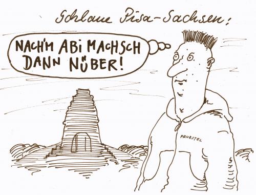 Cartoon: schlau (medium) by Andreas Prüstel tagged pisastudie,bildungswesen,sachsen
