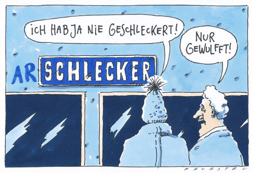 Cartoon: schlecker (medium) by Andreas Prüstel tagged pleite,insolvenz,schlecker,discounter,bundespräsident,wulff,wulffen,pleite,insolvenz,schlecker,discounter,bundespräsident,wulff,wulffen