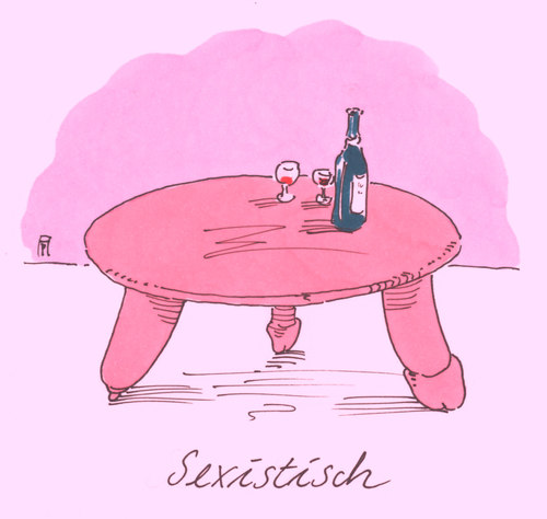Cartoon: sexistisch (medium) by Andreas Prüstel tagged sexismus,sexistisch,tisch,cartoon,karikatur,sexismusdebatte
